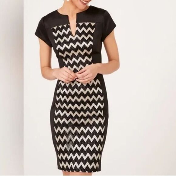 Connected Apparel Geometric Panel Black Dress. Whimsigoth, Glitsy, Cocktail - Picture 1 of 11